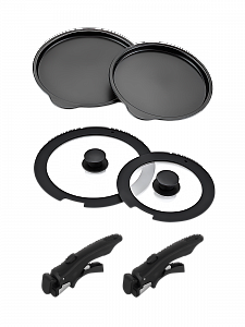 Набор посуды для приготовления с крышками Черный Огонёк OG-HOG14